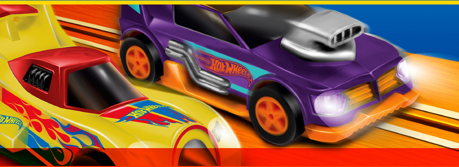 Uma brincadeira clássica e veloz com as tradicionais pistas laranjas da Hot Wheels!