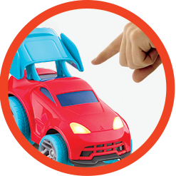 Toque no carrinho para dar partida