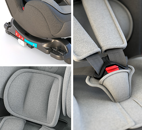 Detalhes da cadeira auto All Stages Fix 2.0