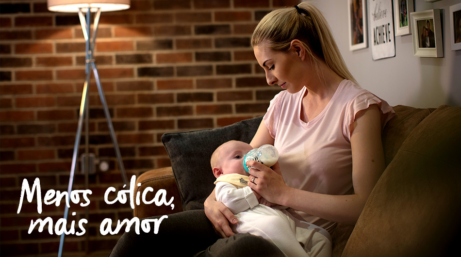 menos cólica, mais amor. Tommee Tippee Mamadeira Anti-Colic