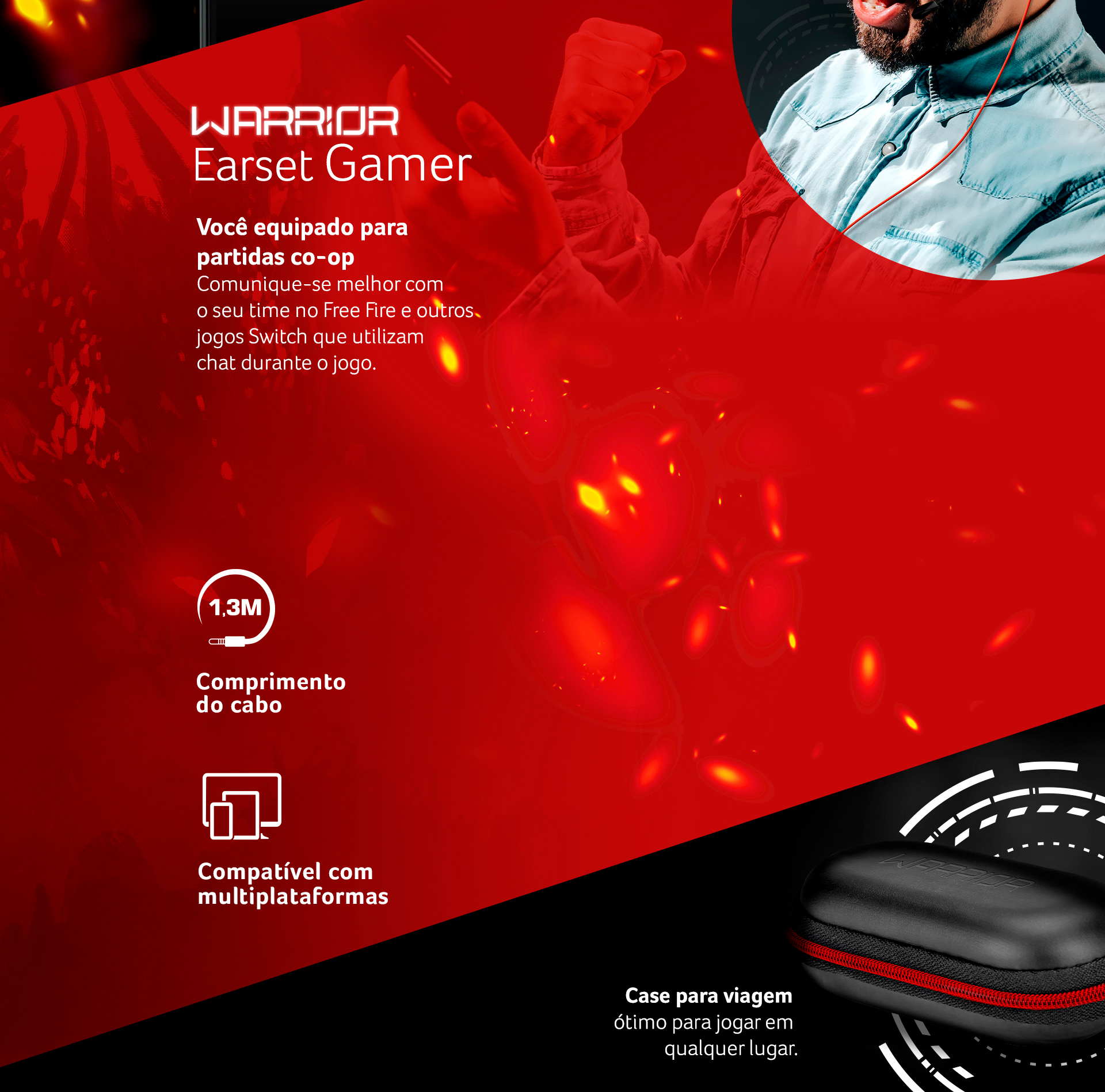 Fone de Ouvido Warrior