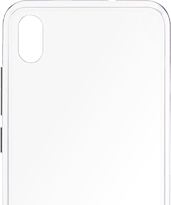 A imagem mostra uma capinha de smartphone transparente vista de trás, com recortes para a câmera e outros componentes. O design sugere que é para um modelo específico de telefone, provavelmente para permitir o uso das câmeras e outros sensores sem remover a capa.