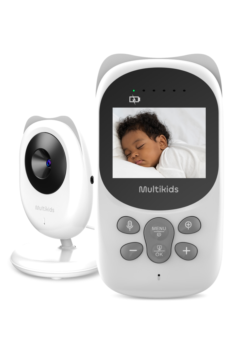 Imagem do Corujinha Kids com uma criança dormindo pacificamente no monitor