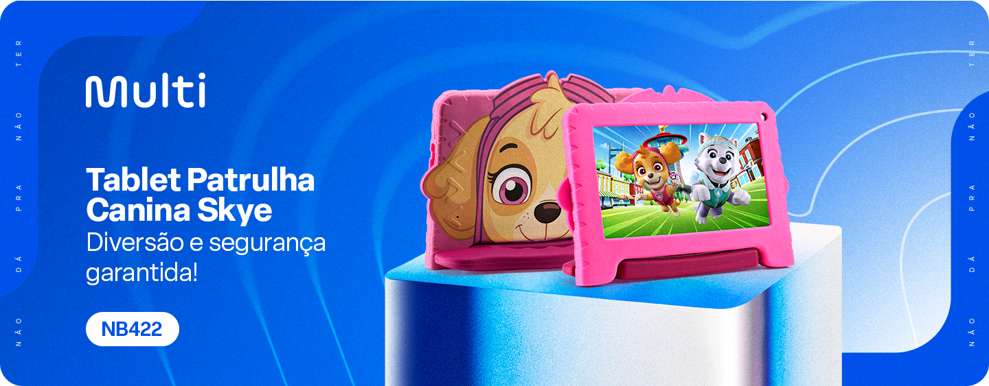 Banner de apresentação do Tablet Patrulha Canina Skye.