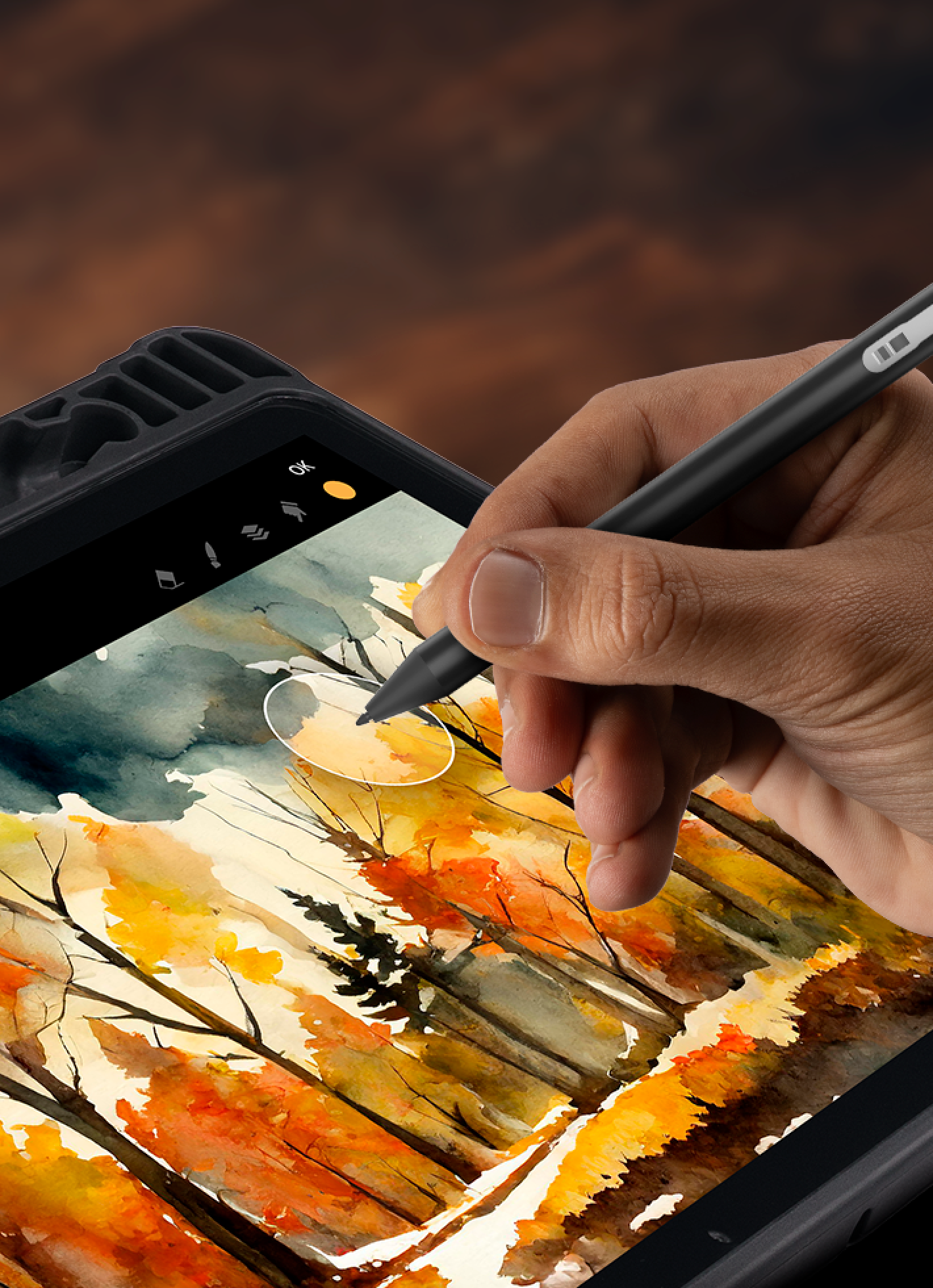 Imagem demonstrando uso da Multi Pen para criar artes digitais
