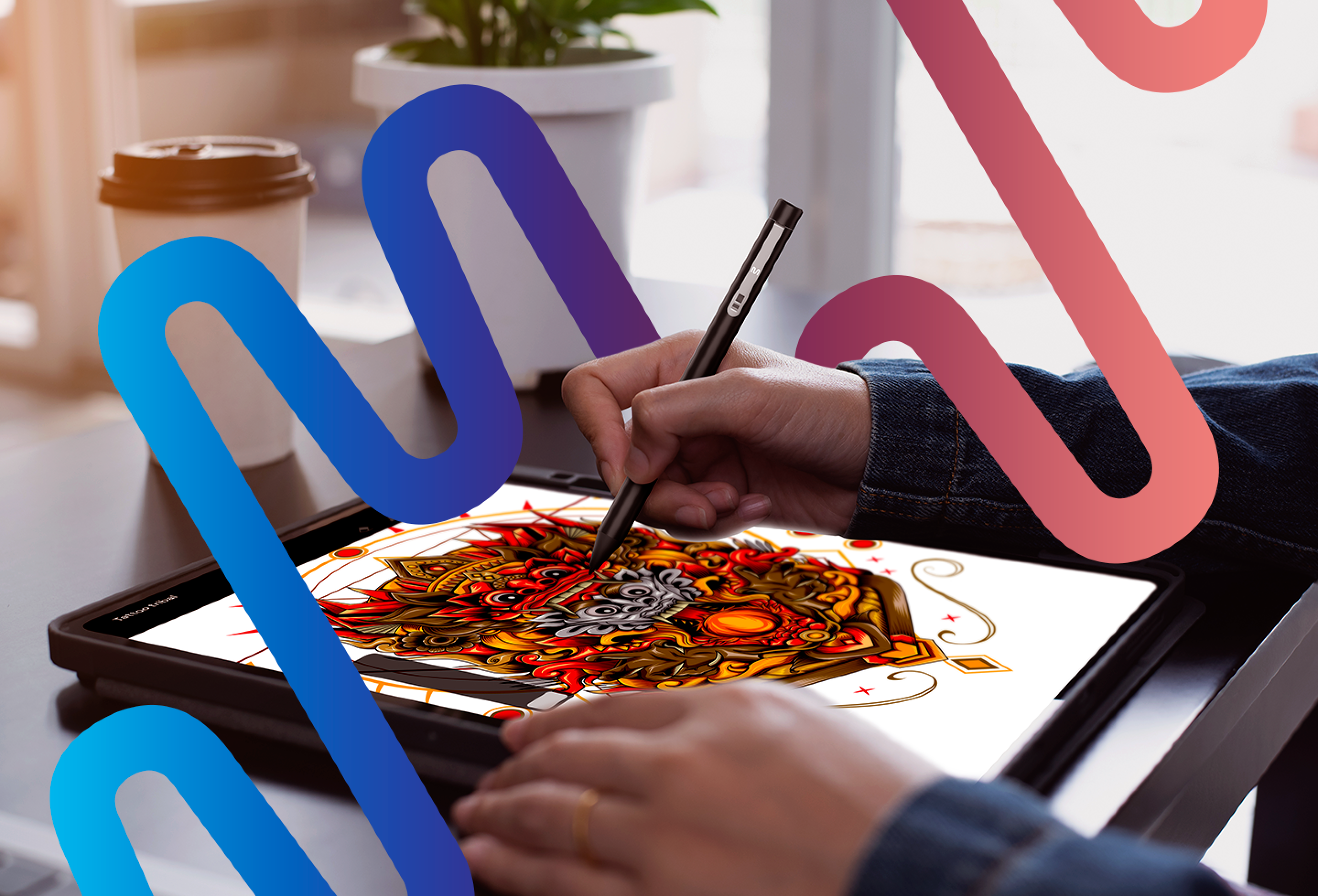 Imagem do produto sendo utilizado para criação de artes digitais