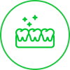 Ilustração de dentes brilhando