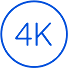 Ícone ilustrando a tela 4K.
