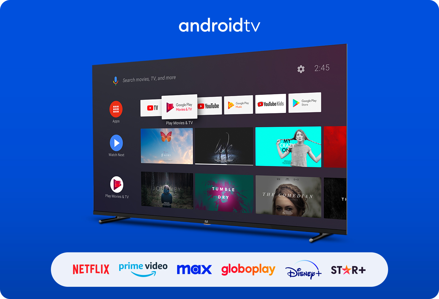 Plataforma de TV inteligente Android TV é a melhor opção para usuários de Android TV.