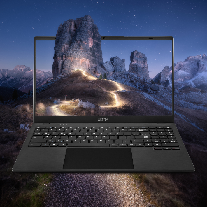 Foto do notebook Ultra aberto de frente
