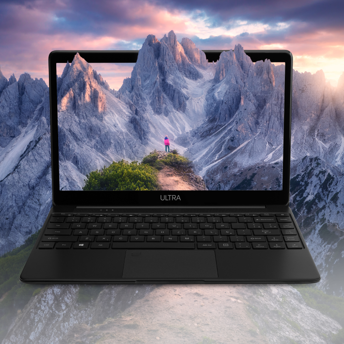 Foto do notebook Ultra aberto de frente