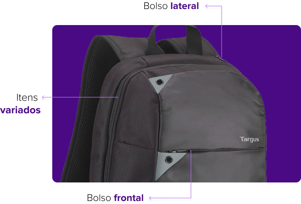Mochila Targus Com Mais bolsos para você se organizar