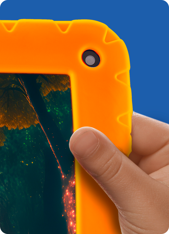 Case de silicone no Tablet Kid Pad Laranja.
