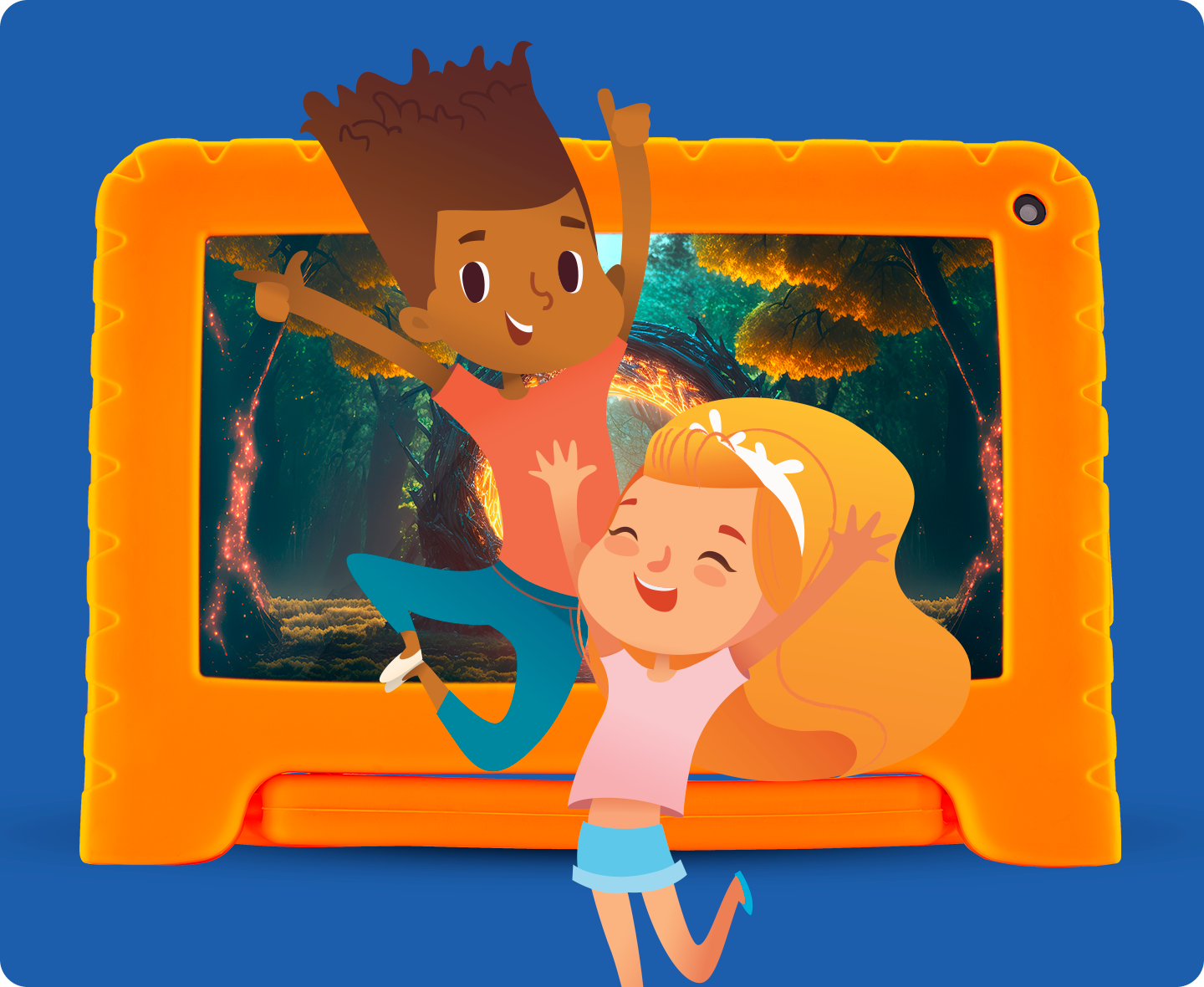 Banner da tela do Tablet Kid Pad Laranja.