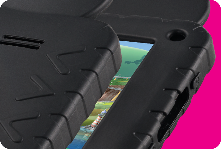 Imagem do case de silicone para proteção do Tablet Minnie.