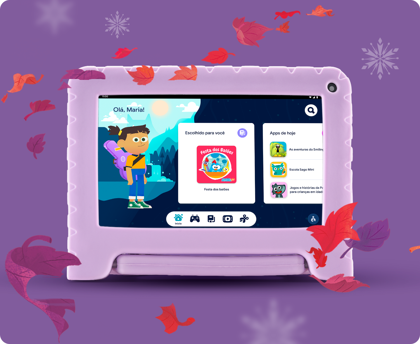 Tablet Frozen com personagem de desenho animado.