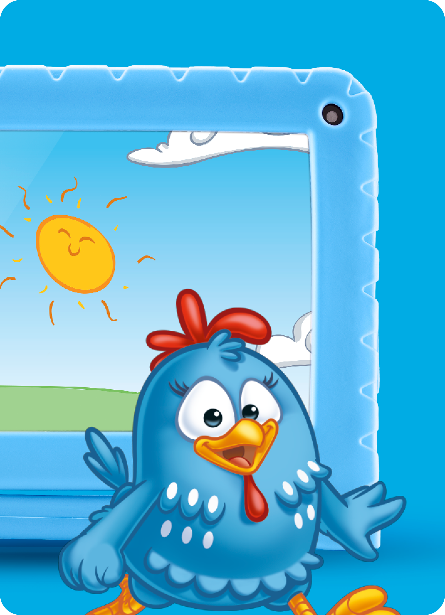 Banner da câmera frontal do Tablet Galinha Pintadinha.