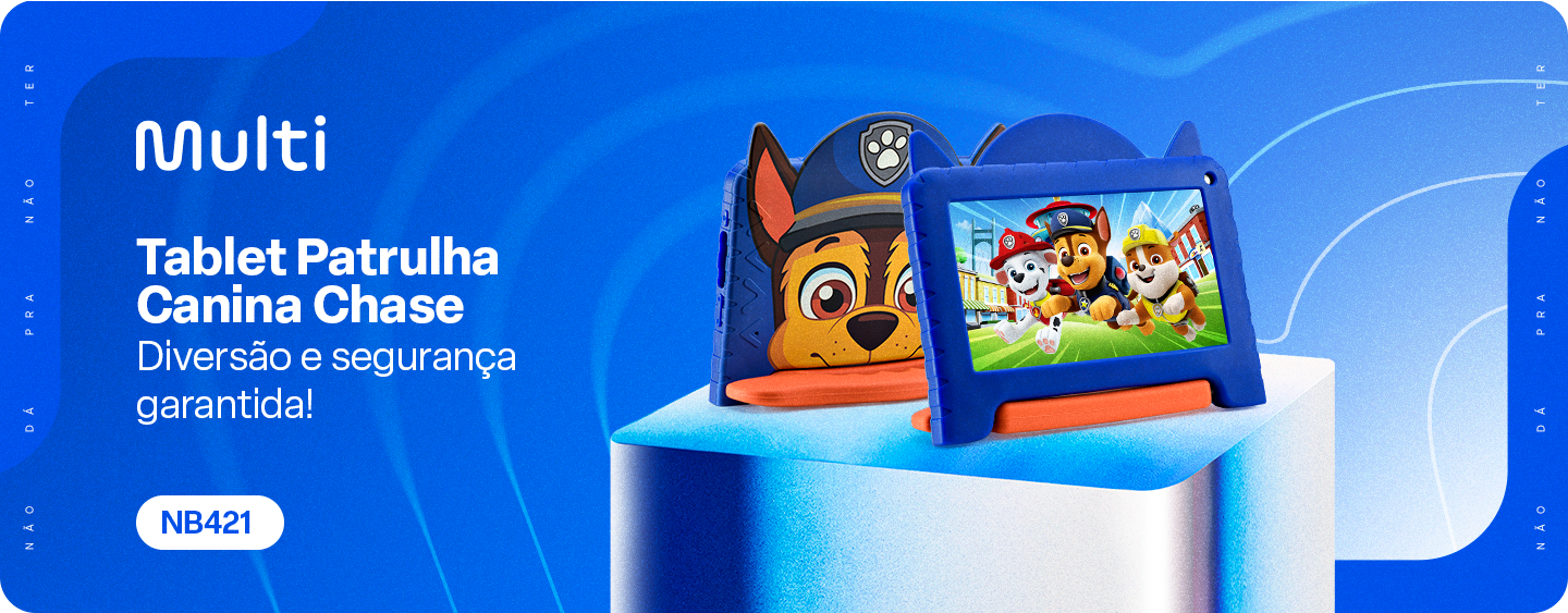 Banner de apresentação do Tablet Patrulha Canina Chase.
