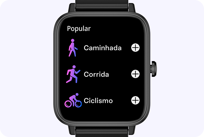 Tela com os modos do Smartwatch