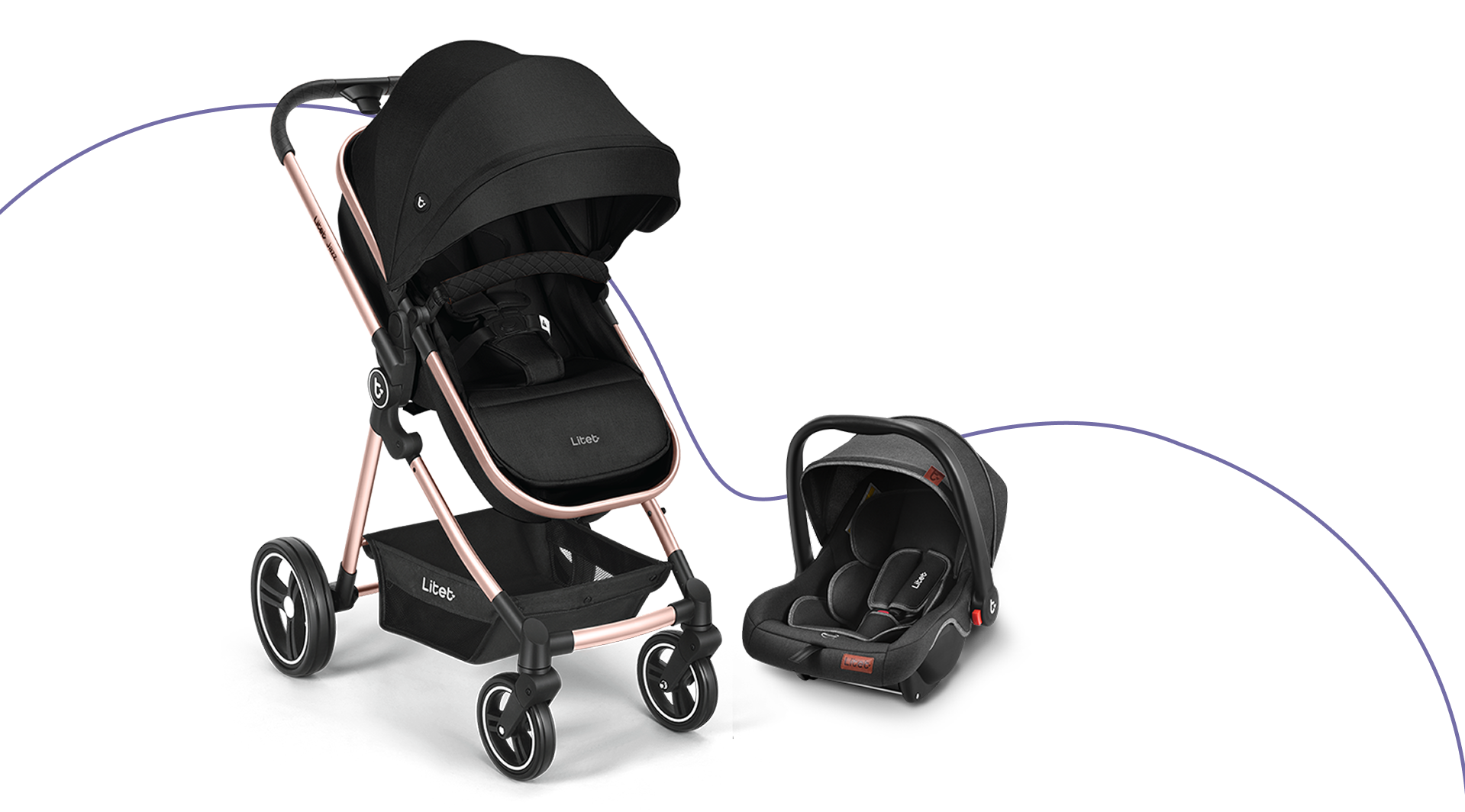 Carrinho e Bebê Conforto Litet