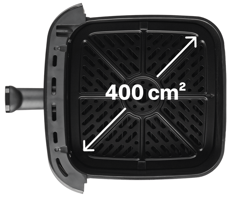Cesto com 400cm² de área útil