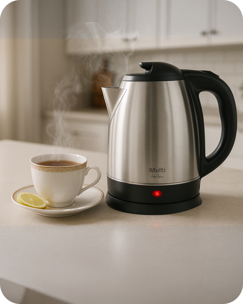 Chaleira elétrica fervendo