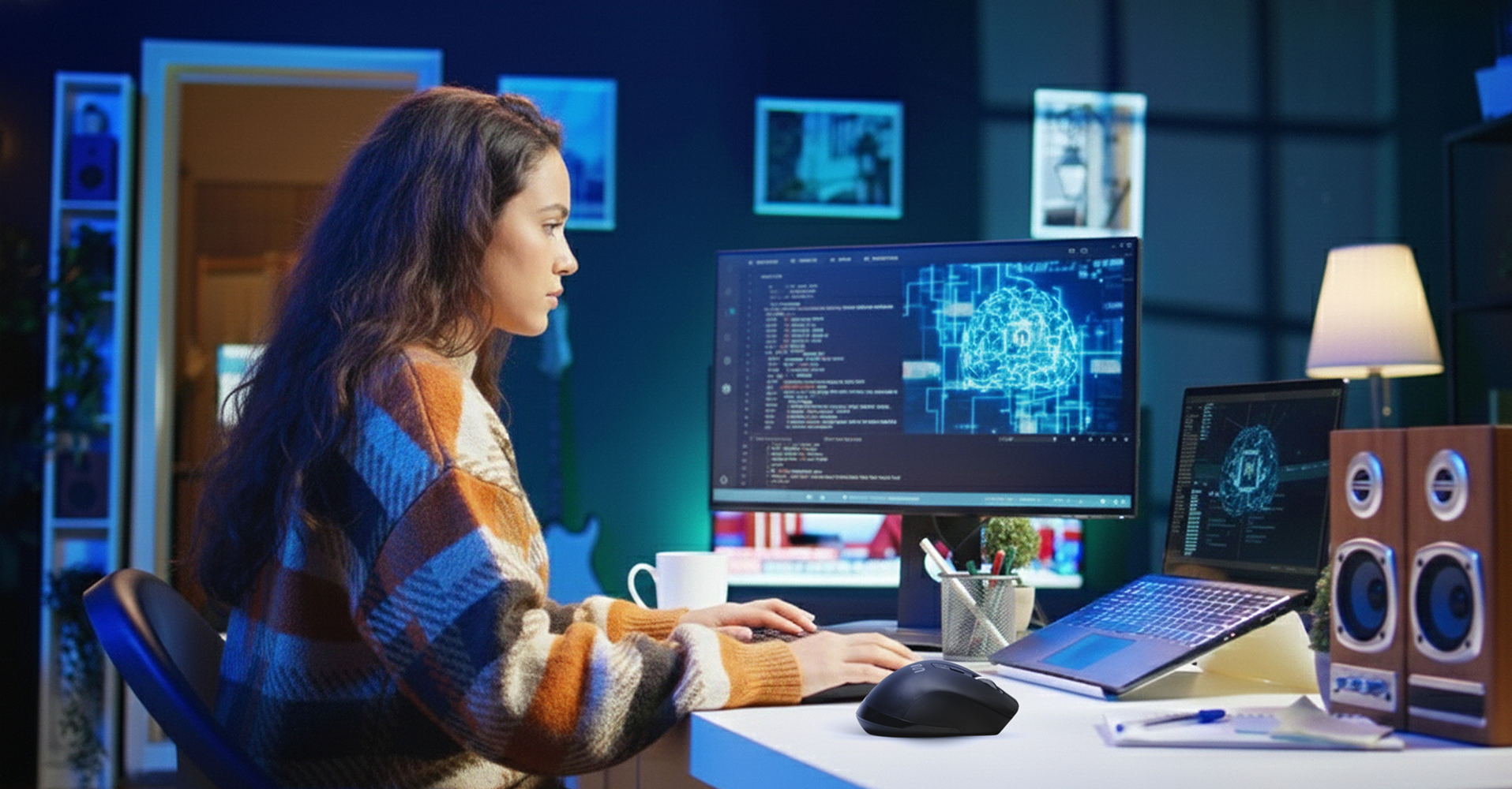 Mulher usando computador