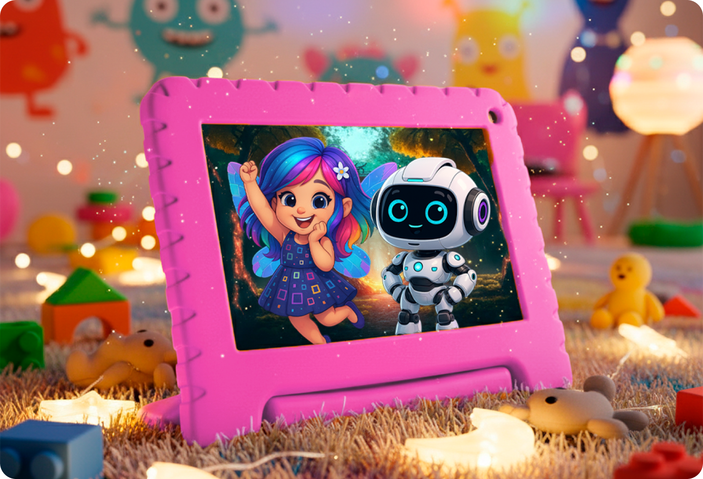 Tablets no fundo de onda laranja