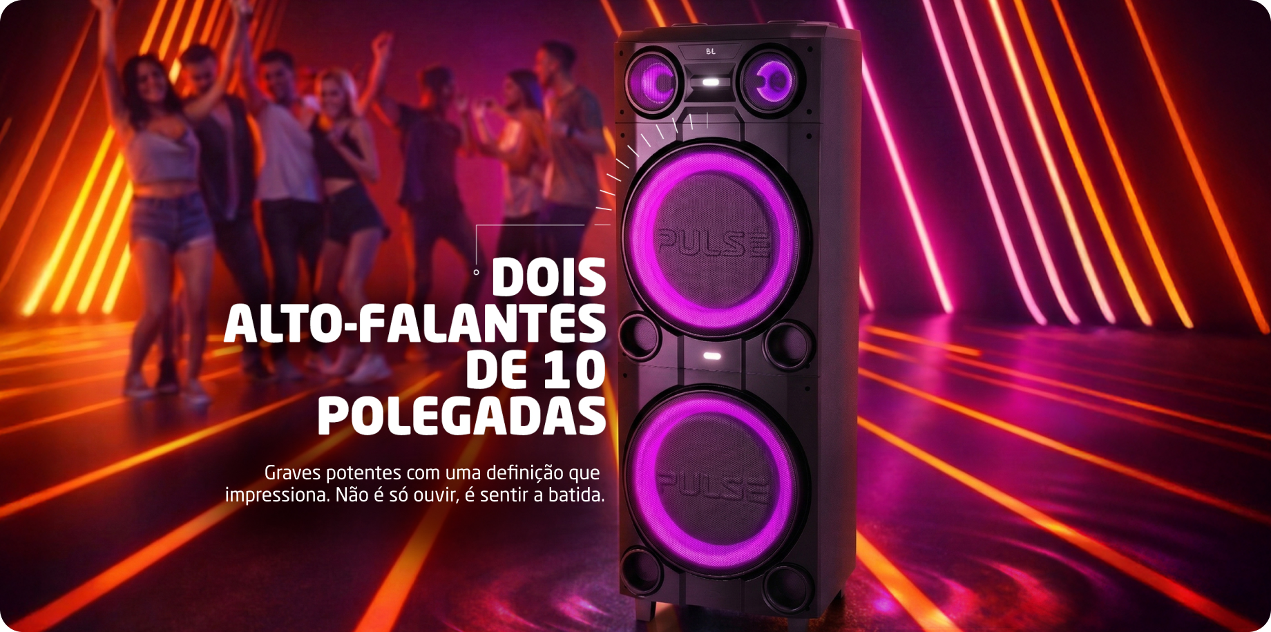 Caixa de som Pulsebox com luzes LED