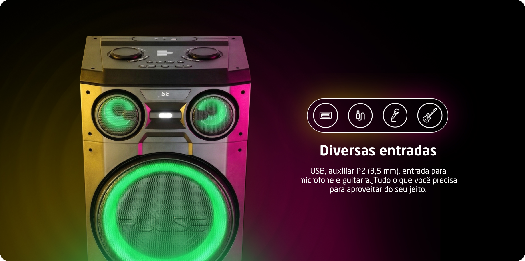Caixa de som Pulsebox com luzes LED