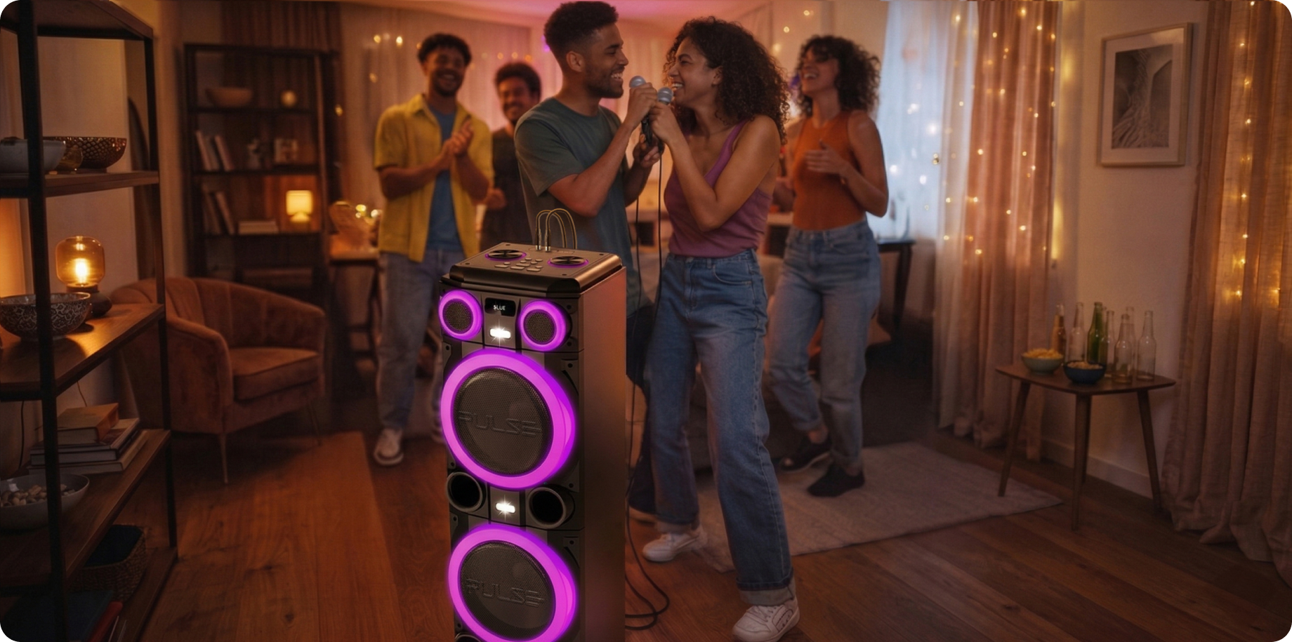 Caixa de som Pulsebox com luzes LED