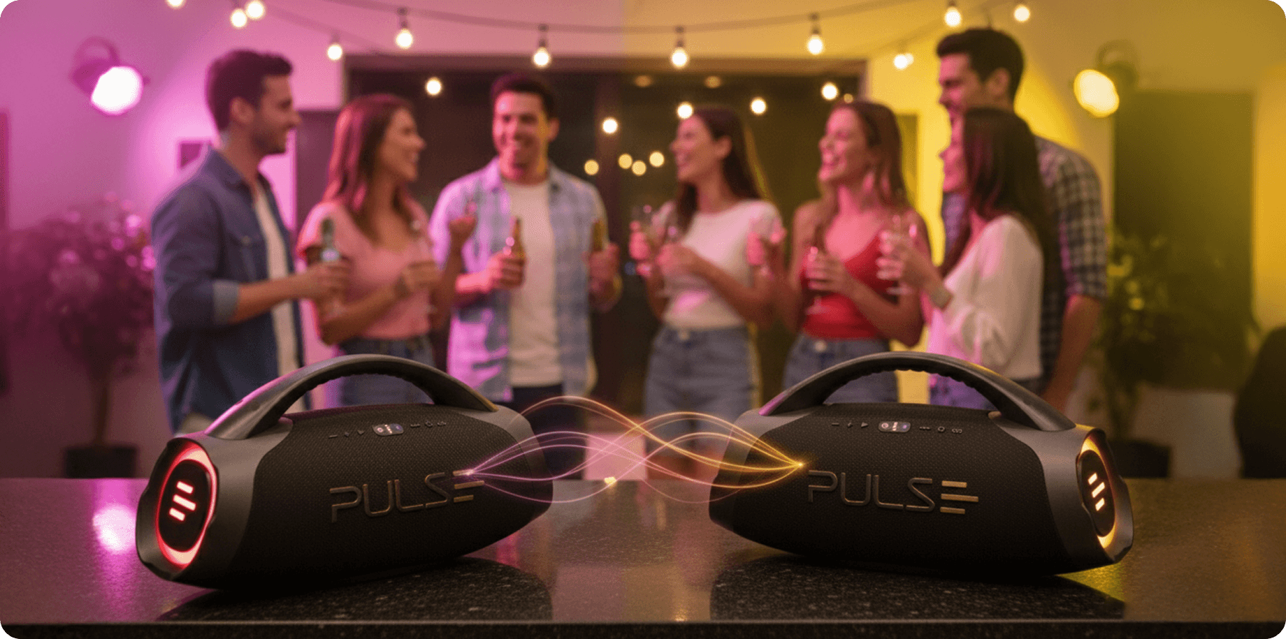 Caixa de som Pulsebox com luzes LED
