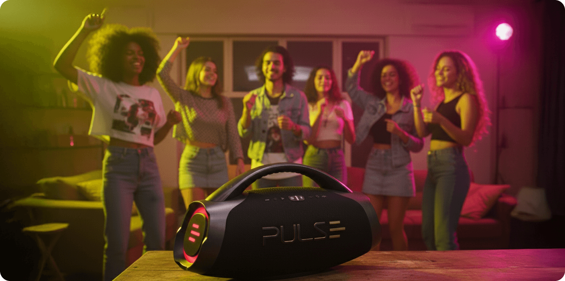 Caixa de som Pulsebox com luzes LED