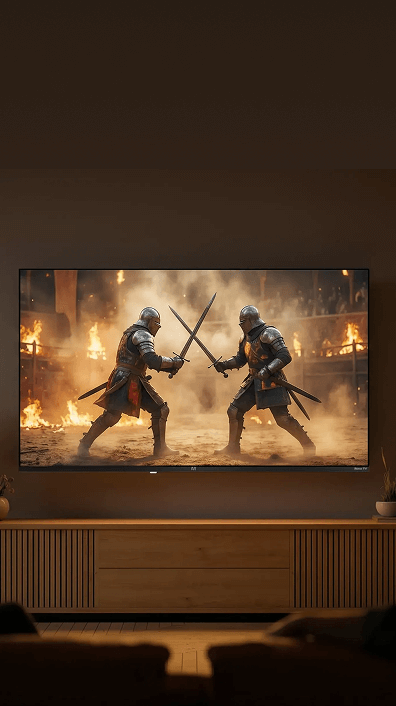 Sala de estar com Multi Roku TV